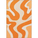 rugs modern Turuncu Krem Dalgalı Çizgili Desenli Dekoratif ve Yıkanabilir Halı miravip9219, 155 x 230