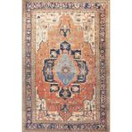 rugs modern Turuncu Lacivert Temalı Geleneksel Motif Desenli Vintage Dekoratif Halı 3831, 75 x 150