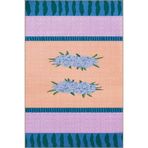 rugs modern Turuncu Mavi Modern Ortada Çiçek Desenli Dokuma Taban Halı Miravip1072, 150 x 150