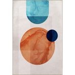 rugs modern Turuncu Mavi Temalı Soyut Desenli Modern Dekoratif Halı 3479, 155 x 230