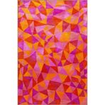 rugs modern Turuncu Pembe Temalı Geometrik Desenli Modern Dekoratif Halı 3458, 100 x 200