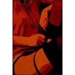 rugs modern Turuncu Renklerde Kadın Figürlü Modern Dekoratif Halı 4462, 100 x 100