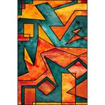 rugs modern Turuncu Renkli Geometrik Kreatif Dekoratif Dokuma Taban Halı miravip39, 120 x 180