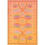 rugs modern Turuncu Renkte Yaprak Desenli Dokuma Taban Halı 3758, 100 x 150