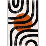 rugs modern Turuncu Siyah Çizgili Temalı Desenli Modern Dekoratif Halı ve Yıkanabilir Halı miravip9593, 75 x 240