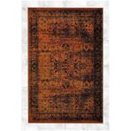 rugs modern Turuncu Siyah Temalı Soyut Geleneksel Motif Desenli Vintage Dekoratif Halı 5202, mira5202-140x200
