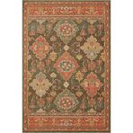 rugs modern Turuncu Temalı Çok Renkli Geleneksel Motif Çiçek Desenli Vintage Dekoratif Halı 3889, 150 x 150