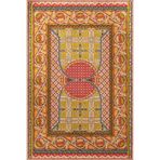rugs modern Turuncu Temalı Çok Renkli Motifli Etnik Çiçek Desenli Vintage Dekoratif Halı 3419, 80 x 200