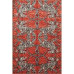 rugs modern Turuncu Temalı Etnik Kaplan Desenli Vintage Dekoratif Halı 3358, 120 x 120