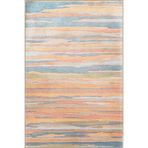 rugs modern Turuncu Tonlarda Çizgi Çizgi Renkli Desenli Dokuma Taban Halı 4021, 100 x 100