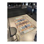 rugs modern Turuncu Tonlarında Çiçekli Üçgen Desenli Dokuma Taban Halı miravip335, 120 x 180