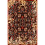rugs modern Turuncu Ve Karışık Renkli Çiçekli Floral Geometrik Modern Dekoratif Halı Miravip206, 150 x 150