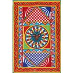 rugs modern Turuncu ve Karışık Renkli Çiçekli Floral Geometrik Modern Dekoratif Halı miravip224, 100 x 150