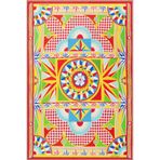 rugs modern Turuncu ve Karışık Renkli Çiçekli Floral Geometrik Modern Dokuma Taban ve Dekoratif Halı miravip226, 100 x 300
