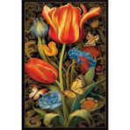 rugs modern Turuncu ve Karışık Yapraklı Kelebekli Modern Dekoratif Halı miravip245, 75 x 240