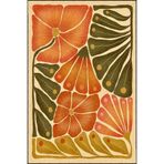 rugs modern Turuncu Yapraklı Dokuma Taban ve Yıkanabilir Halı miravip9351, 150 x 300