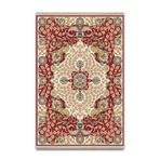 rugs modern Vintage Çini Desen Bej Kırmızı Etnik Desenli Dokuma Taban Dijital Baskılı Halı Mira 1393, 155 x 230