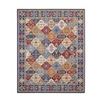 rugs modern Vintage Mavi Bordo Sarı Etnik Desenli Dokuma Taban Dijital Baskılı Halı Mira 1386, 120 x 200
