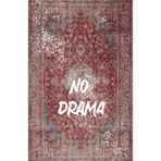 rugs modern Written Koleksiyonu Bordo Motifli No Drama Yazılı Desenli Modern Dekoratif Halı 02, 75 x 240