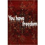 rugs modern Written Koleksiyonu Bordo Tema You Have Freedom Yazılı Desenli Modern Dekoratif Halı 07, 100 x 250