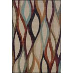 rugs modern Yapraklı Geometrik Desenli Dokuma Taban ve Yıkanabilir Halı miravip9354, 75 x 150