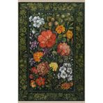 rugs modern Yeşil Temalı Çok Renkli Etnik Çiçek Desenli Kreatif Vintage Dekoratif Halı 2669, 100 x 250