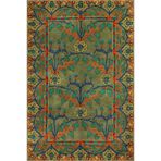 rugs modern Yeşil Temalı Çok Renkli Motifli Etnik Çiçek Desenli Vintage Dekoratif Halı 3587, 120 x 200