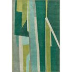 rugs modern Yeşil Temalı Soyut Geometrik Desenli Saçaklı Modern Dekoratif Halı 3247, 120 x 200