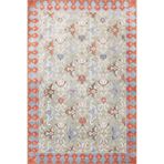 rugs modern Yeşil Turuncu Temalı Geleneksel Motif Çiçek Desenli Vintage Dekoratif Halı 3423, 100 x 200