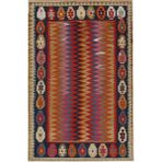 Rugs Modern zigzag Etnik Desenli Çok Renkli Dekoratif Dokuma Taban Halı Mira 1275 - 120 x 180
