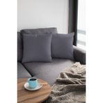 RugViva 2'li 43 x 43 cm K.gri Premium Tay Tüyü Döşemelik Kumaş Dekoratif Çift Taraflı Kırlent Kılıfı KRL011 - Koyu Gri