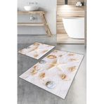 Rugviva 60X90-60X60 Dijital Banyo Halısı Klozet Takımı 2'Li Paspas Seti Bs036, Nocolor-F1D4831E, Tek Ebat