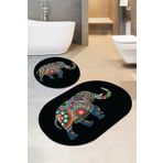RugViva 60x90 - 60x60 Dijital Banyo Halısı Klozet Takımı 2'li Paspas Seti Bs081