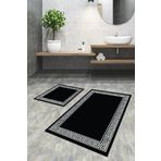 RugViva 60x90 - 60x60 Dijital Banyo Halısı Klozet Takımı 2'li Paspas Seti