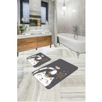 Rugviva BS258 Dijital 2'li 60x90 cm + 60x60 cm Banyo Paspas Seti