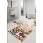 RugViva Dijital Banyo Halısı Klozet Takımı 2'li Paspas Seti Bs102 60x90 - 60x60cm.