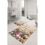 Rugviva Dijital Banyo Halısı Klozet Takımı 2'Li Paspas Seti Bs102 60X90-60X60Cm., Nocolor-Bdabc801, Tek Ebat