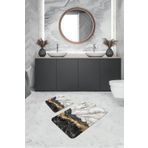 RugViva Dijital Banyo Halısı Klozet Takımı 2'li Paspas Seti Bs305 60x90cm + 60x60cm