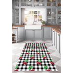 Rugviva Dijital Baskı Makinede Yıkanabilir Mutfak Halısı Kirazlı Ar329, Kırmızı, 100 X 180