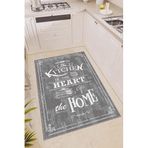 Rugviva Kaymaz Taban Makinede Yıkanabilir Gri Mutfak Halısı Ar345, Gri, 100 X 180