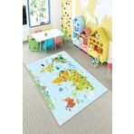 Rugviva Kaymaz Tabanlı Halı Çocuk Kd81 Dünya Haritası, Dunya Haritasi, 120 X 180