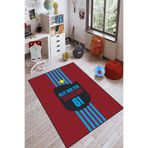 Rugviva Kaymaz Tabanlı Makinede Yıkanabilir Çocuk Halısı Kd107 Taraftar, Bordo, 100 X 180