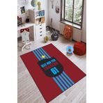 Rugviva Kaymaz Tabanlı Makinede Yıkanabilir Çocuk Halısı Kd107 Taraftar, Bordo, 100 X 200