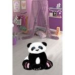 Rugviva Kaymaz Tabanlı Makinede Yıkanabilir Çocuk Halısı Kd121 Lazer Kesim, Siyah, 100 X 180