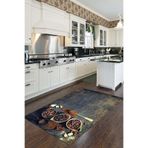 Rugviva Kaymaz Tabanlı Makinede Yıkanabilir Mutfak Halısı Mt27, Kahverengi, 100 X 160