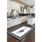 Rugviva Kaymaz Tabanlı Makinede Yıkanabilir Mutfak Halısı Mt38, Siyah, 100 X 160
