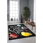 Rugviva Kaymaz Tabanlı Makinede Yıkanabilir Mutfak Halısı Mt42, Siyah, 80 X 200