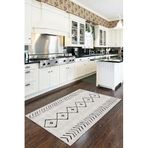 Rugviva Kaymaz Tabanlı Makinede Yıkanır Modern Mutfak Halısı Morocco Ar358, Bej, 80 X 120