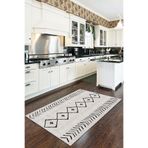 Rugviva Kaymaz Tabanlı Makinede Yıkanır Modern Mutfak Halısı Morocco Ar358, Bej, 80 X 150