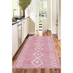 Rugviva Kaymaz Tabanlı Makinede Yıkanır Modern Mutfak Halısı Morocco Ar358, Pembe, 80 X 120